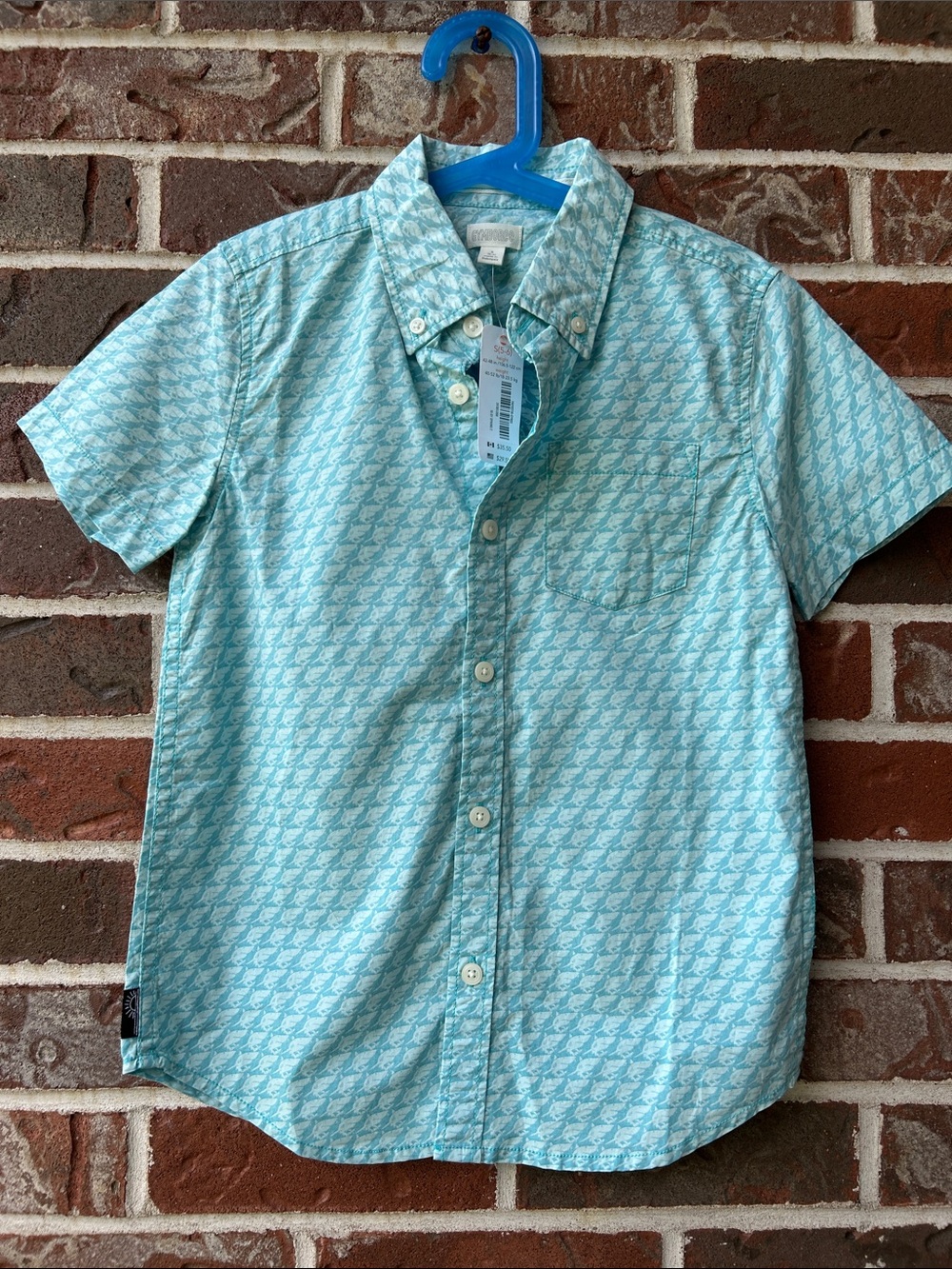B1G2F 🚨 Gymboree Light Blue Patterned Short-Sleeve Button-Down Shirt
